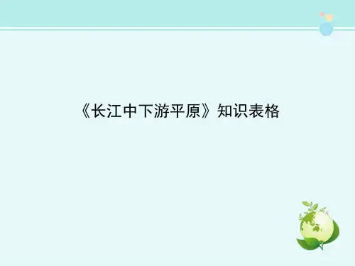 《长江中下游平原》知识表格-完整版PPT课件