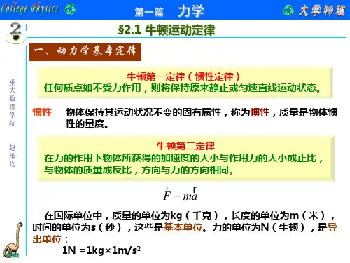 大学物理第二章牛顿运动定律.