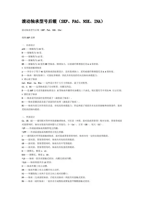 轴承型号后缀解释