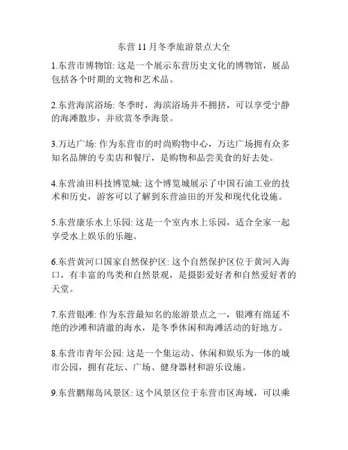 东营11月冬季旅游景点大全