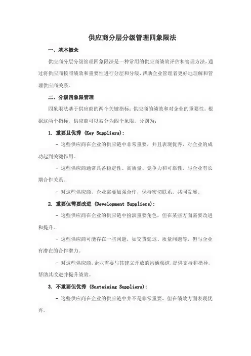 供应商分层分级管理四象限法