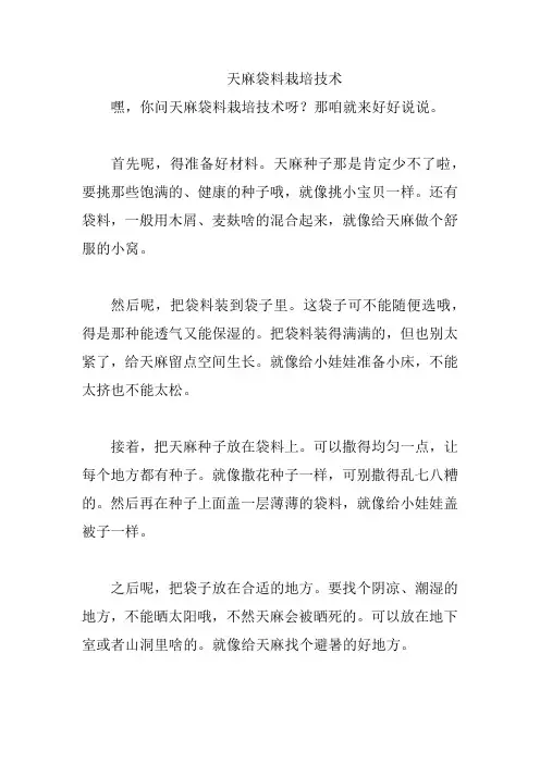 天麻袋料栽培技术