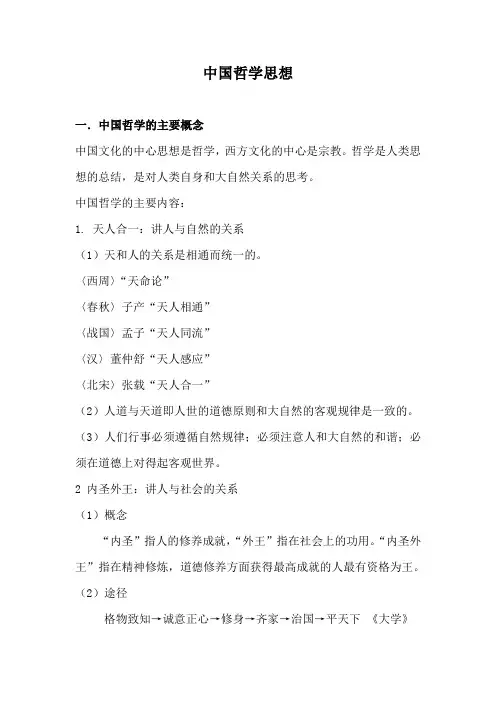 中国哲学思想要点梳理