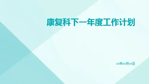 康复科下一年度工作计划PPT