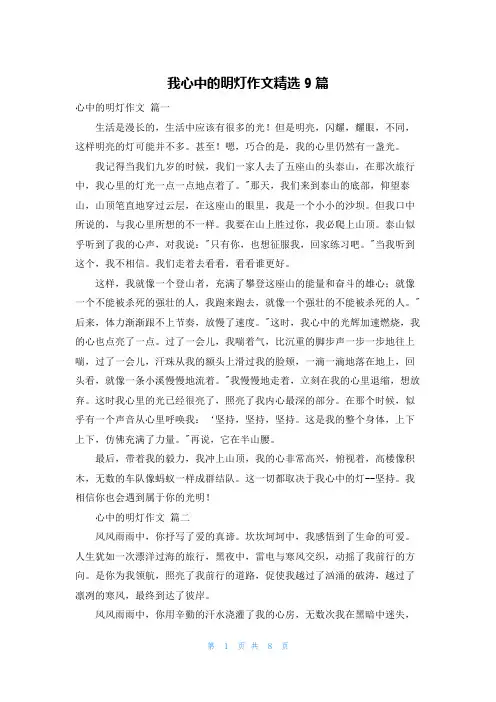 我心中的明灯作文精选9篇