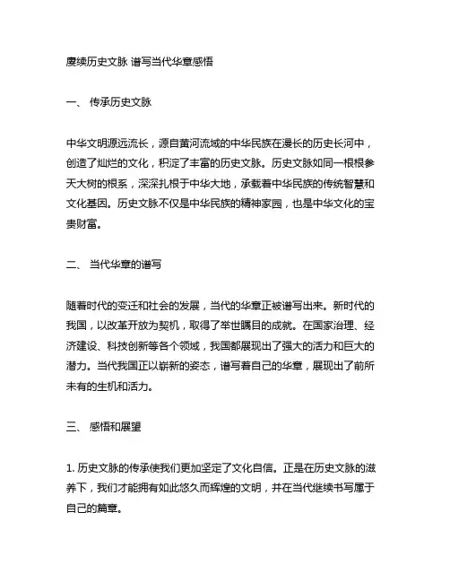 赓续历史文脉 谱写当代华章感悟1200