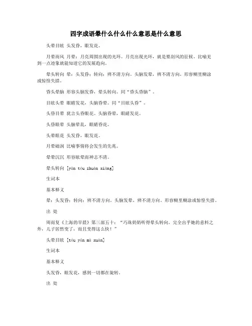 四字成语晕什么什么什么意思是什么意思