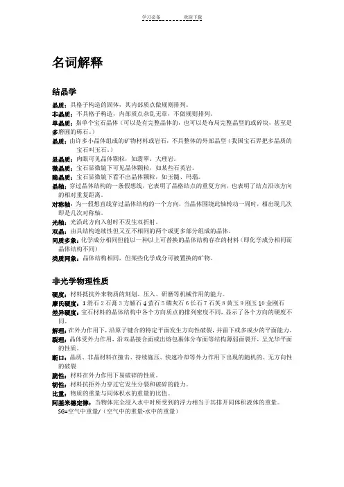 珠宝扫盲之GIC基础名词解释