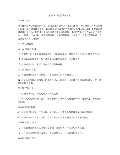 担保公司奖惩管理制度