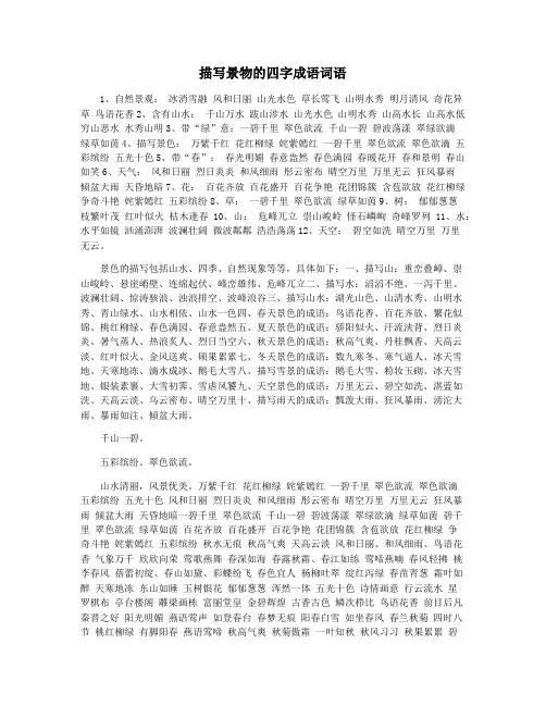 描写景物的四字成语词语