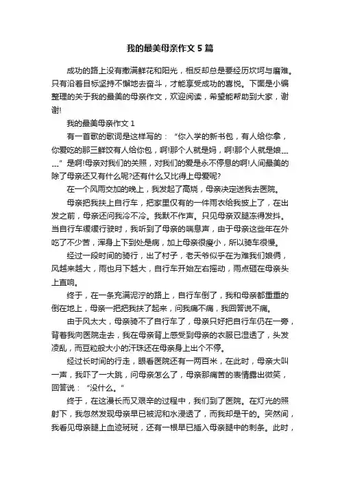 我的最美母亲作文5篇