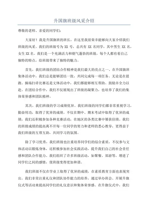 升国旗班级风采介绍