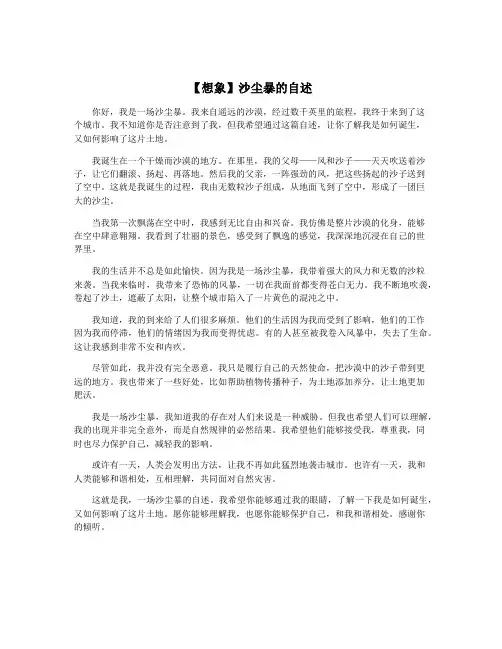 【想象】沙尘暴的自述
