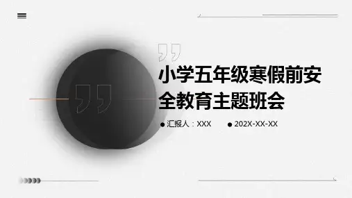 小学五年级寒假前安全教育主题班会PPT