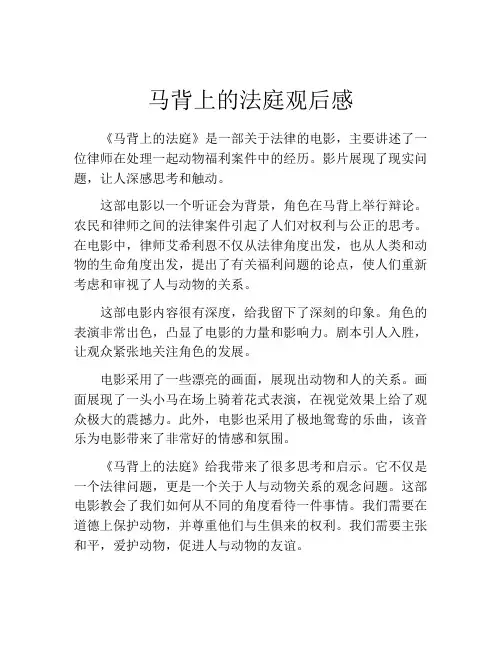 马背上的法庭观后感