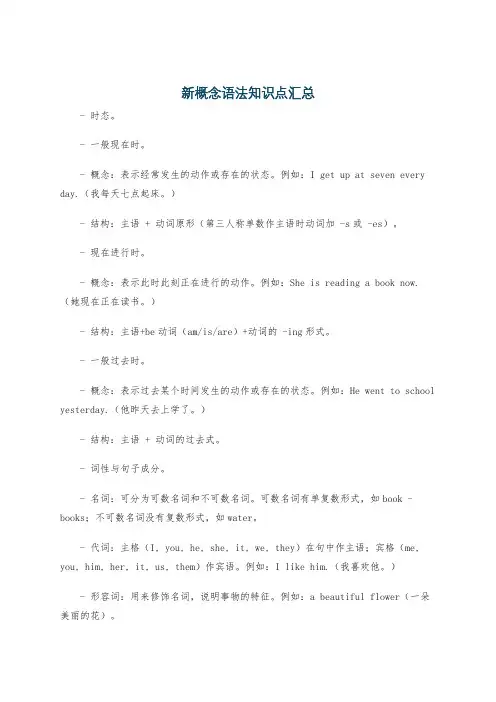 新概念语法知识点汇总
