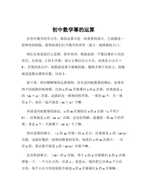 初中数学幂的运算