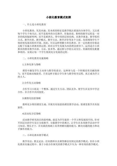 小班化教育模式初探