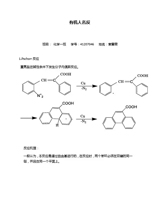 15个有机人名反应