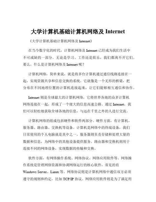 大学计算机基础计算机网络及Internet
