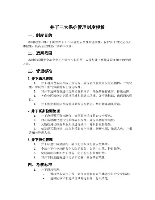 井下三大保护管理制度模板