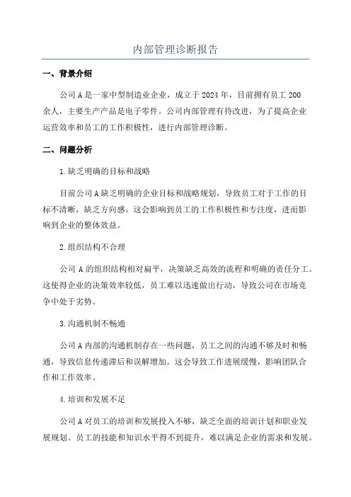 内部管理诊断报告