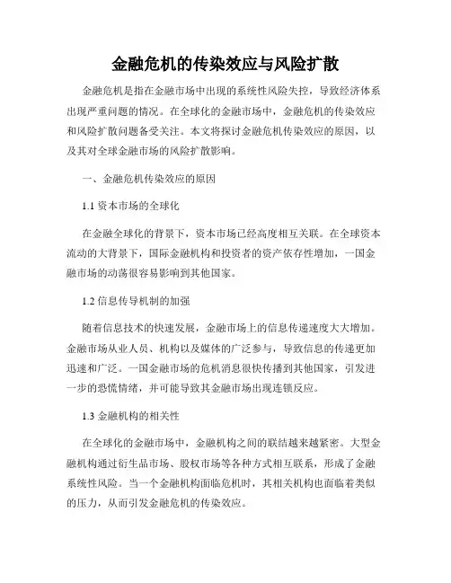 金融危机的传染效应与风险扩散