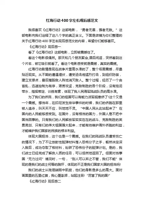 红海行动400字左右观后感范文