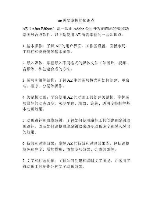 ae需要掌握的知识点
