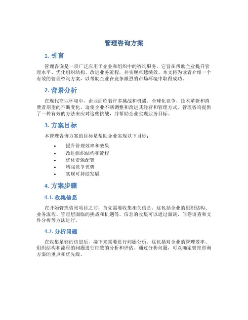 管理咨询方案