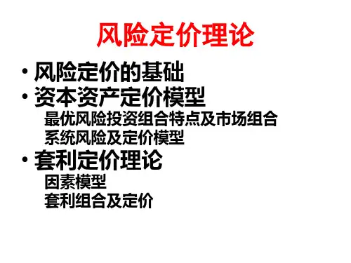 08,9风险定价理论