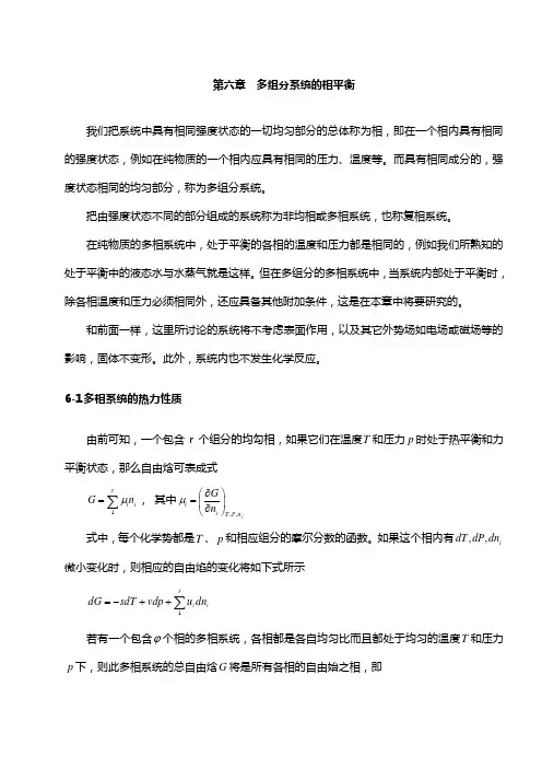 6 第六章  多组分系统的相平衡