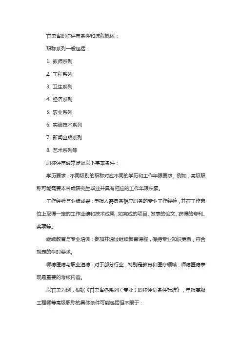 甘肃职称标准