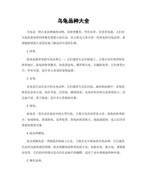 乌龟品种大全