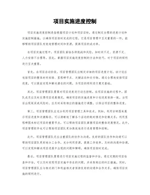 项目实施进度控制
