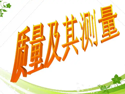 《质量及其测量》课件