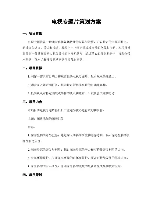 电视专题片策划方案