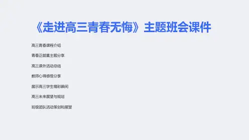 《走进高三青春无悔》主题班会课件
