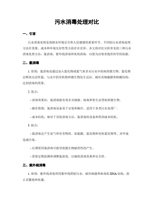 污水消毒处理对比