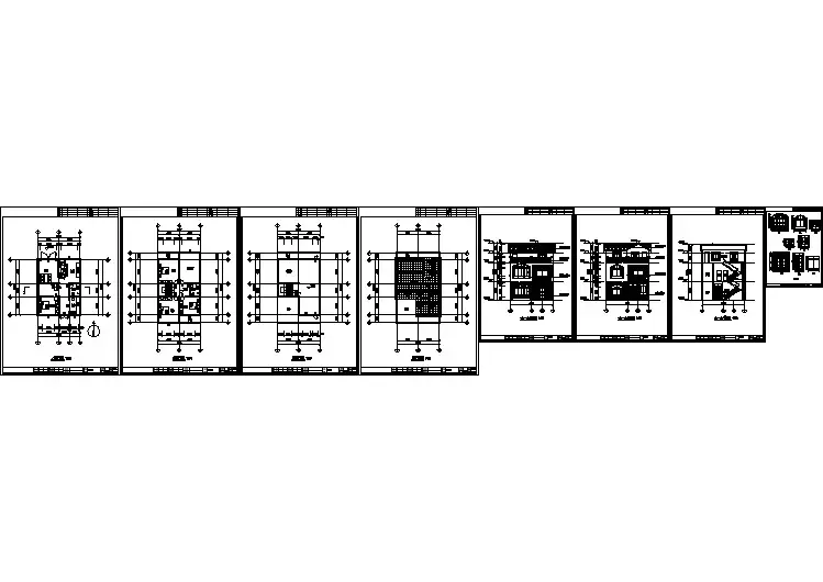 3层农村自建房设计建筑施工cad图，共八张