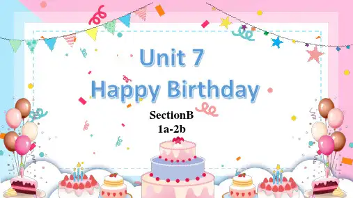 Unit7 Happy birthday 读写课件+内嵌音视频. 人教版(2024)七年级上册