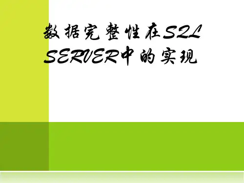 数据完整性在SQL SERVER中的实现(自己做的)