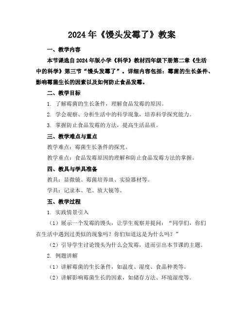2024年《馒头发霉了》教案