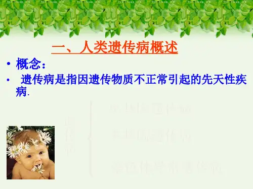 高三第一轮复习人类遗传病