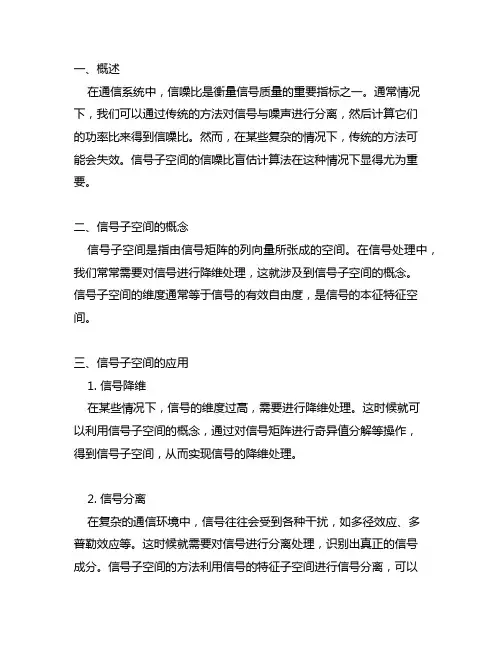 基于信号子空间的信噪比盲估计算法 matlab