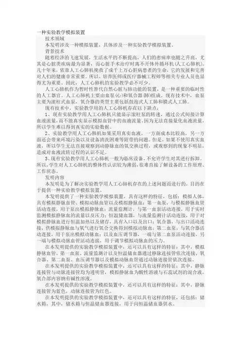 一种实验教学模拟装置发明专利
