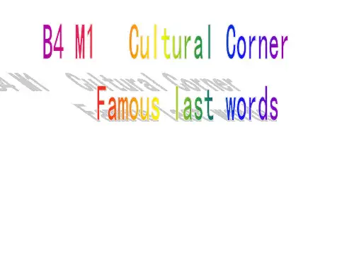 外研 高中英语必修4module1  cultural corner   (共24张ppt)