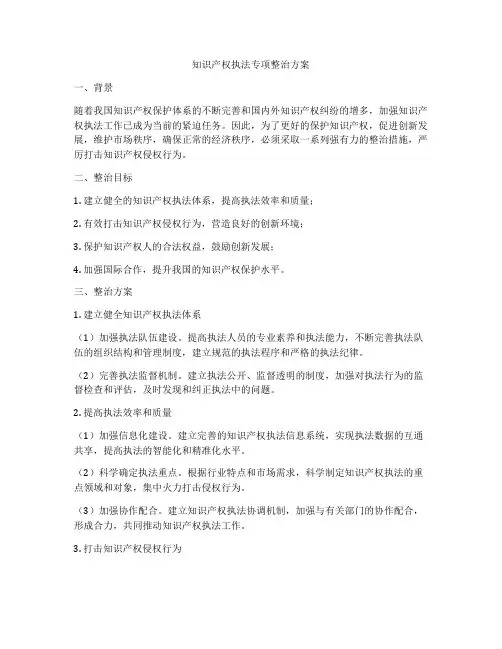 知识产权执法专项整治方案
