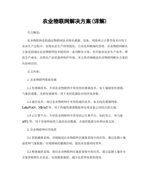 农业物联网解决方案(详解)