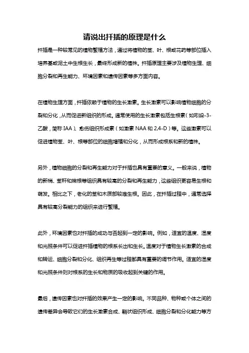 请说出扦插的原理是什么